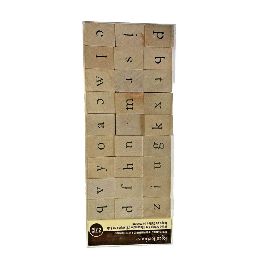 Recollections Necessities - Wood Stamp Set 27 Pieces lower case English letters